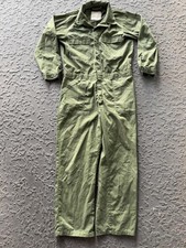 US Military Coveralls Mens 44R Green Utility Workwear Ideal Zip Jumpsuit Uniform