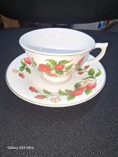 TELEFLORA Strawberry Vine Porcelain Footed Cup And Saucer Set