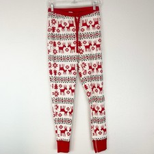 Hanna Andersson Pajama Pants Adult Small Red Reindeer Snowflake Christmas Cotton