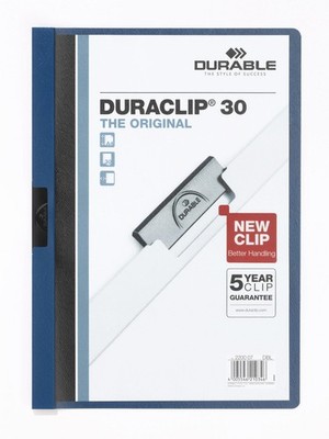 Durable DURACLIP 30 A4 Clip Folder - Holds up to 30 Sheets of A4 Paper - Robust