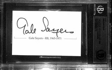 Gale Sayers Chicago Bears HOF signed cut Beckett Auto