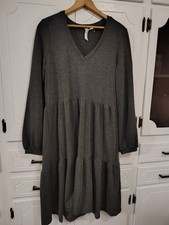Cable & Gauge Women’s Size Large Gray Knit Tiered Dress