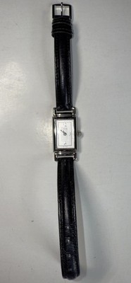 Coach 0820 Black Leather Rectangle Tank Watch Water Resistant
