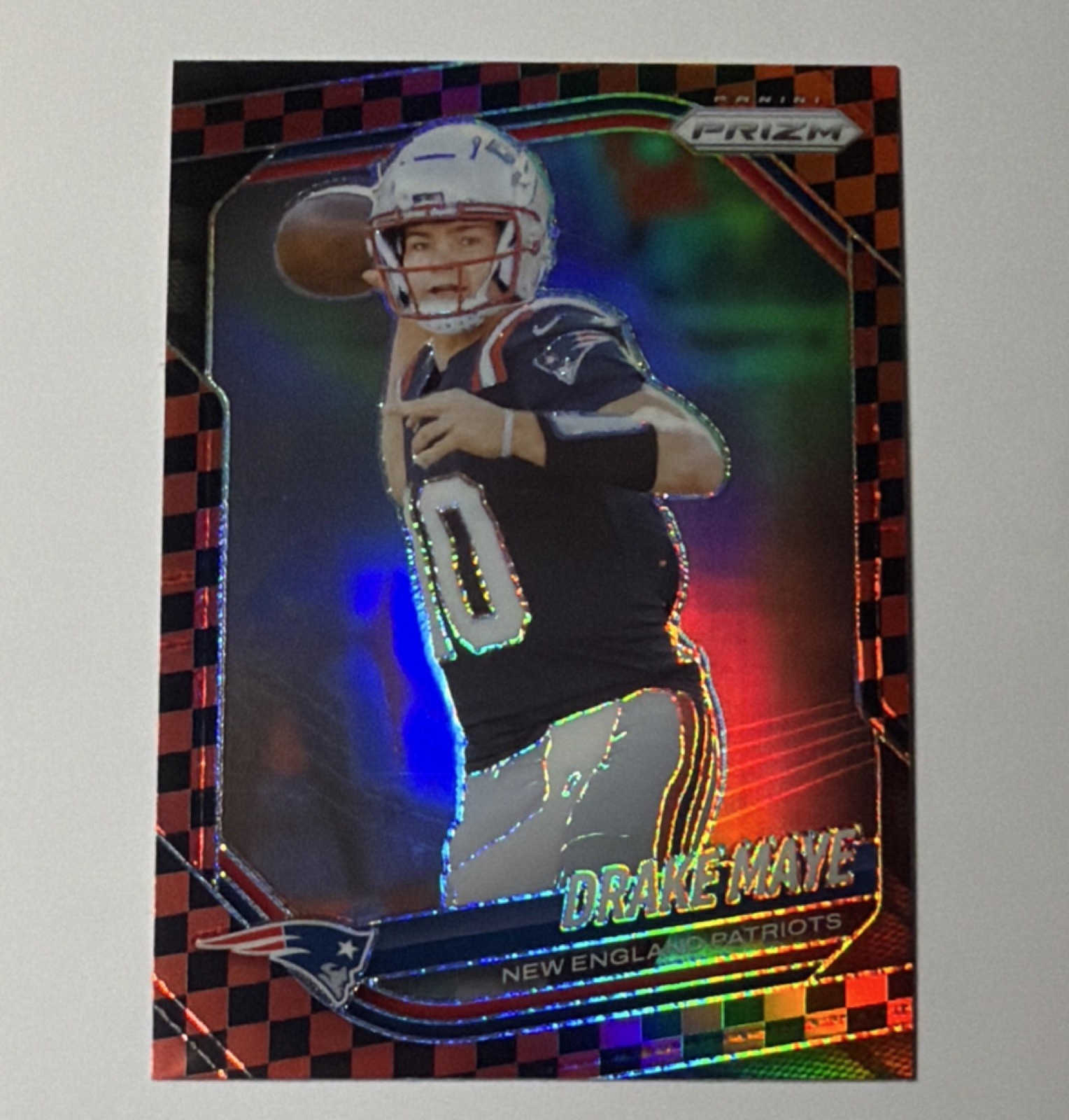 Panini Prizm Drake Maye Case Hit SSP Patriots 2025 Black & Red Checker #165 NFL
