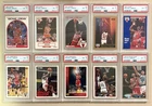 (10) MICHAEL JORDAN PSA 8 CARD LOT OF BASE CARDS ALL DIFFERENT FLEER UD TOPPS