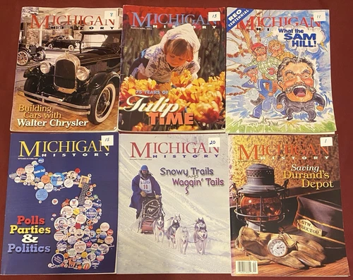 Michigan History Magazine Lot Of 6, 2004-2005, Chrysler, Tulips, REO Cars, Etc.