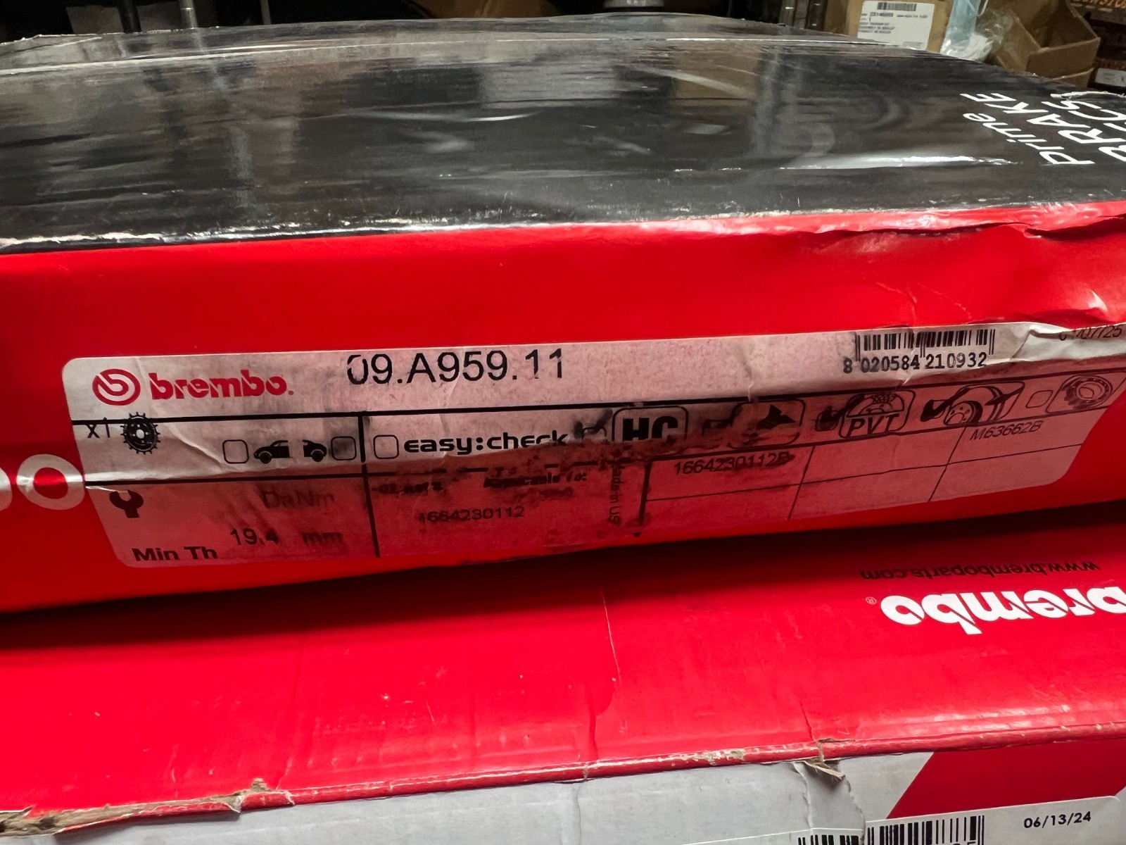 Brembo 09.A959.11 UV Coated Pillar Vented Rear Brake Rotor BRABUS/MERCEDES-BENZ