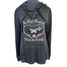 Disney World Theme Park Hoodie Gray Mickey Minnie Most Magical Place on Earth S