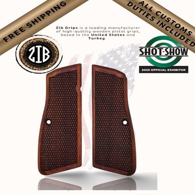Diamantkarierte Holzgriffe - Browning Hi-Power, SA-35, BR-9, M80, ZIG-14 Eiche