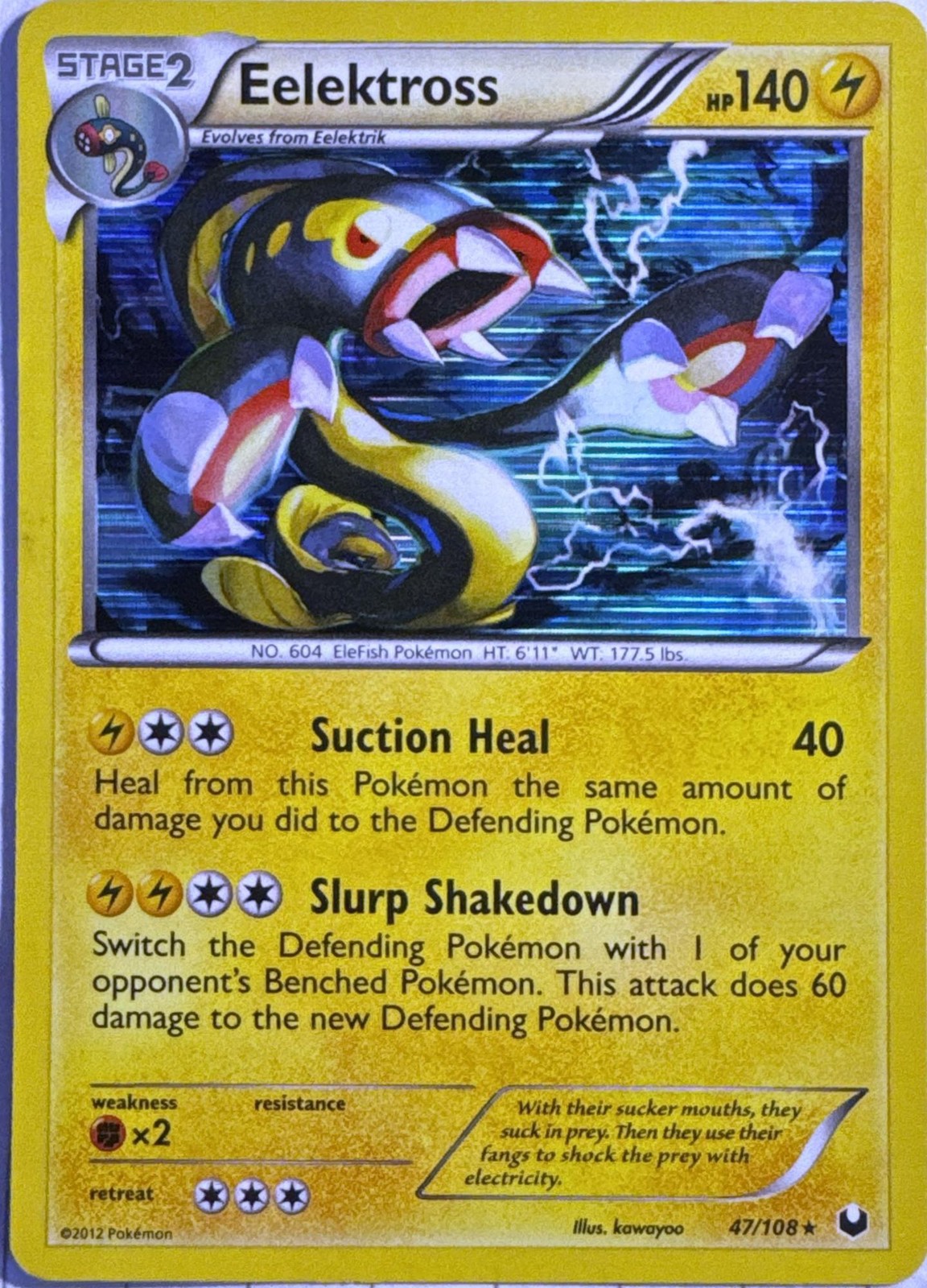 Eelektross 47/108 Holo Rare Dark Explorers Pokemon Holo Near Mint