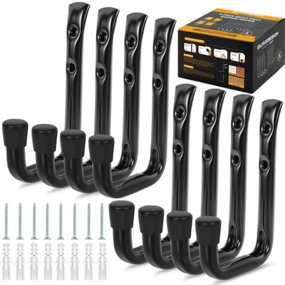 8Pack Heavy Duty Garage Hook for Hanging 50 lbs, J Utility Hooks for Garage, ...