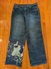 Jeans vintage Ecko Unltd Manifesto larghi ricamati grafica skater uomo taglia 36
