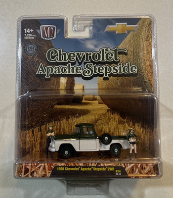 NEW 2025 M2 Machines R14 25-18 Diorama 1958 Chevrolet Apache Stepside 2WD