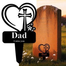Dad Memorial Grave Stake, Cemetery Decorations for Grave Markers 12.5 x 7.2 i...