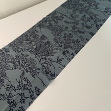 Passage of Time C 7x58 Vintage Chirimen Japanese Kimono Silk Fabric CK1