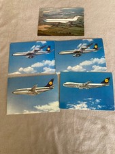 Konvolut Lufthansa Postkarten Boing 707 737 747 BAC Super one Eleven 70er 80er