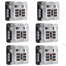 6*6Way 12V Fuse Box 12Volt Blade Fuse Block 6 Circuit W/Negative Bus Waterproof
