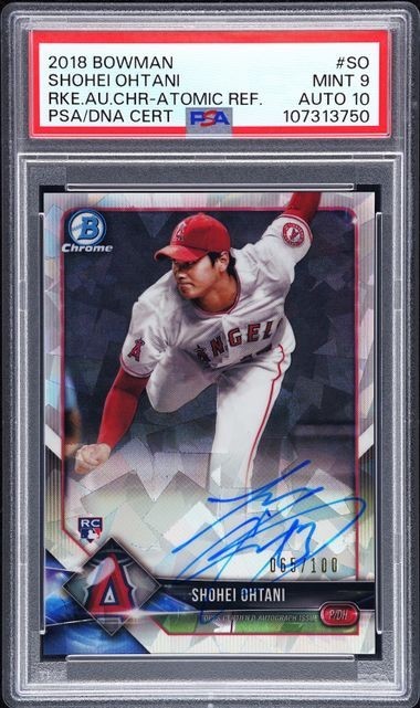 2018 Shohei Ohtani Bowman Autograph Atomic Refractor PSA 9 Auto 10 (POP 2!)