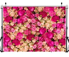 8x6ft Pink Red Rose Photo Backdrop Vinyl Studio Background Prop DH358