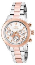 Reloj de cuarzo para mujer Invicta 19220 Angel 38 mm acero inoxidable dos tonos oro rosa nuevo en caja