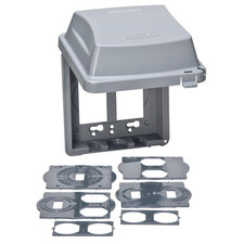 2-Gang Weatherproof In-Use Cover Non-Metallic Electrical Box Guard Gray
