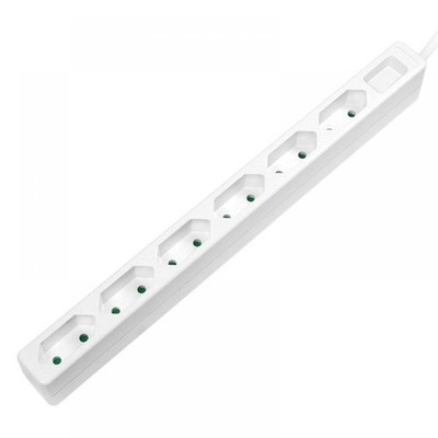 LogiLink Slim Euro Steckdosenleiste / Mehrfachsteckdose, 6-fach, 1,50 m, weiß