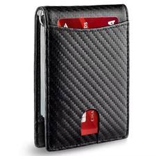 Men Wallet Card Holder Money Clip RFID Bifold Pop Up Slim Minimalist Wallet