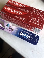 2 colgate optic white toothpaste 6.0 with One Oral B Toothbrush Exp4/2027