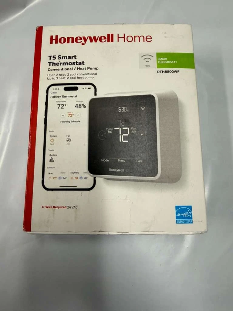Honeywell Home T5 RTH8800WF Programmable Touchscreen Wi-Fi Smart Thermostat - Wh