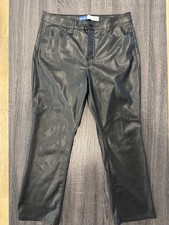 Old Navy Womens Faux Leather Pants Size 14 Black High Rise Boot Cut, Biker Goth