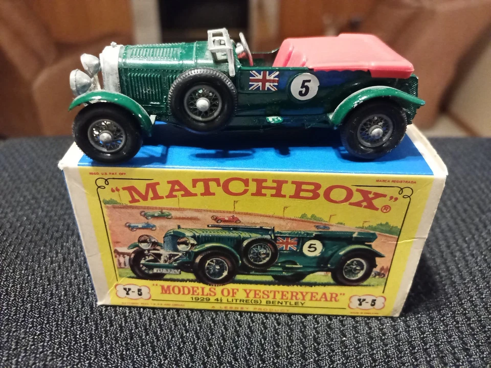 EXCELLENT! VERY RARE! 1962 Matchbox Models of Yesteryear Apple Green Y-5 Bentley - Image 2 of 4