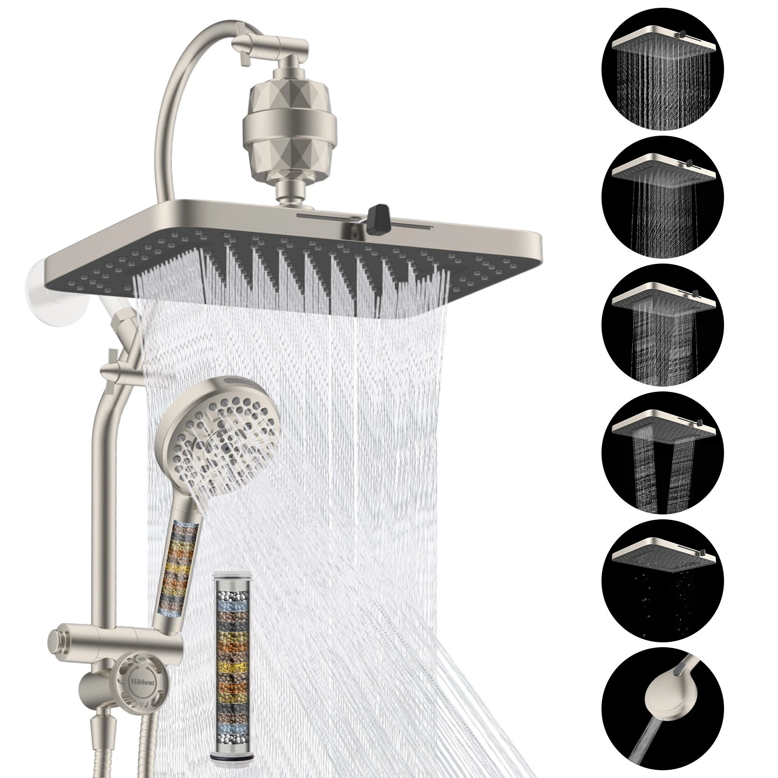 5-Spray 13" Rainfall Filtered Shower Head Combo with Handheld Spray Pause Mode
Opens in a new window
