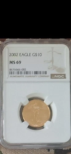 2002 $10.00 American Quarter Ounce Gold Eagle NGC MS-69