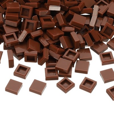 333 Pcs 1x1 Square Brown Flat Blocks Bulk for Building Floor