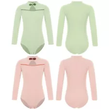 Kids Girl's Rompers Skating Leotard Knot Button Jumpsuit Ballet Bodysuit Stage