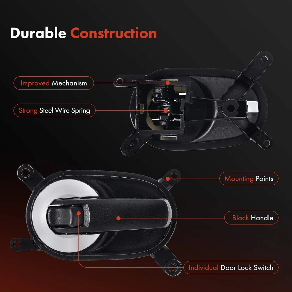 Maçaneta interna preta vermelha para motorista dianteiro para Nissan Quest 2004 2005 2006 - Imagem 4 de 4