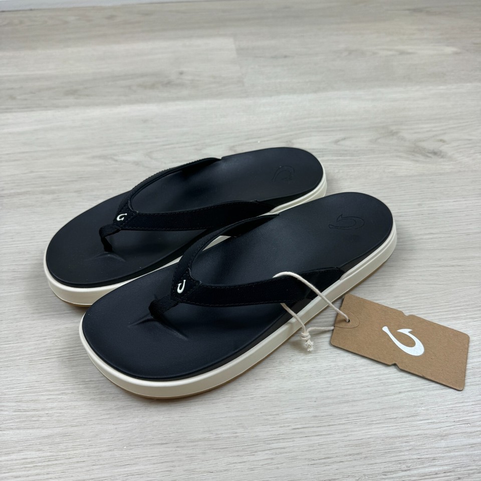 Ciabatte OLUKAI Nu'a Pi'o - Beige (Tortora Calda) 43 EU - Leggere, Anatomiche E Impermeabili - Per Uomo E Donna