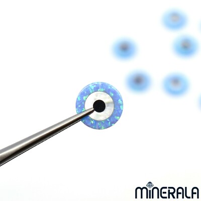 Teufelsauge Charm Synthetisch Künstlicher Opal 10mm Perlen Voll Mitte Bohrer