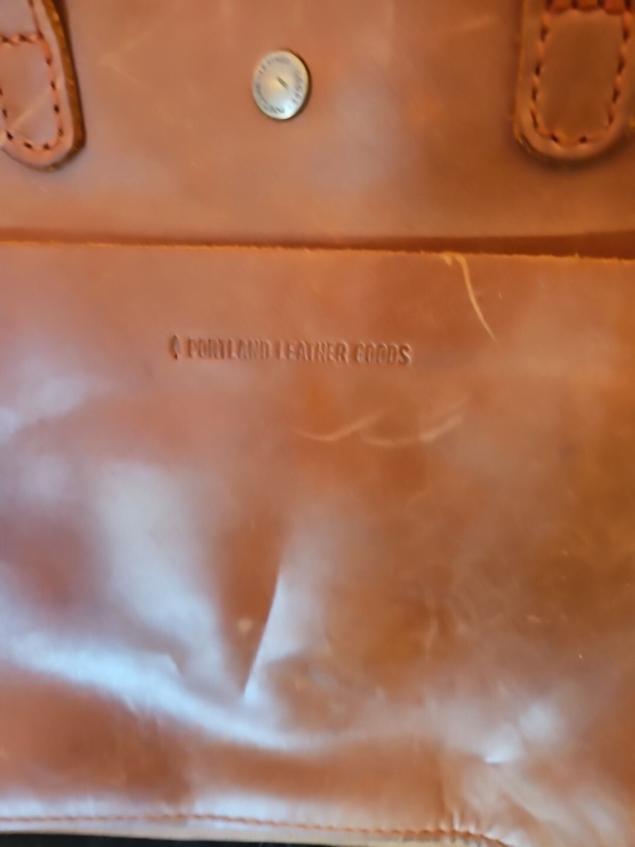 Vintage Portland Leather Goods Brown Tote Bag View 3