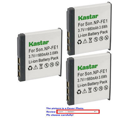 Kastar Replacement Battery Pack for Sony NP-FE1 NPFE1 & Sony Cyber-shot DSC-T7/B