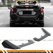 FOR 17-21 CIVIC FK7 FK4 GLOSS BLACK YOFER HATCHBACK ROOF SPOILER ADD-ON EXTESION