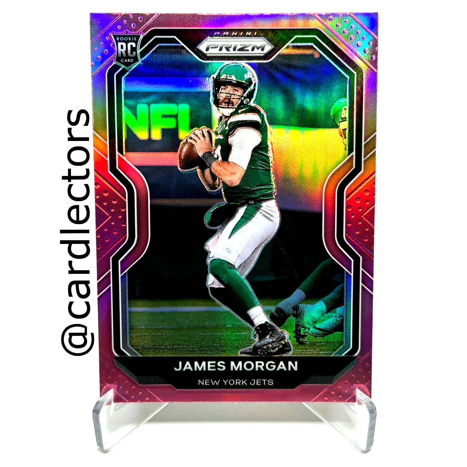2020 Panini PRIZM Football JAMES MORGAN #356 RC Pink PRIZM Parallel SP JETS