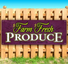 FARM FRESH PRODUCE Advertising Vinyl Banner Flag Sign 15" 18" 20" 30" 48" 52"