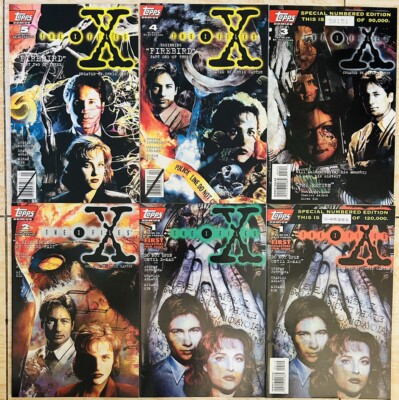 X-FILES COMICS #1 (w/ 1 Limited Edition) #2 - 5, MULDER SCULLY (Topps 1995) (NM)