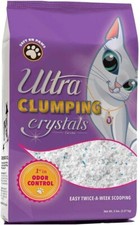 Ultra Pet Clumping Crystal Cat Litter, White Crystals with Multicolor Crystals