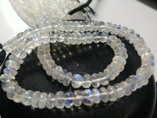 AAA Rainbow Moonstone Smooth Rondelle 5 Mm Gemstone Beads 13" Strands