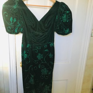 emerald green velvet gown