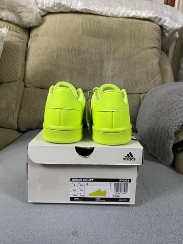 Adidas Urban Court Neon Green Trainers Shoes BNIB Size 3.5uk Women’s IF4093 - Picture 13 of 19