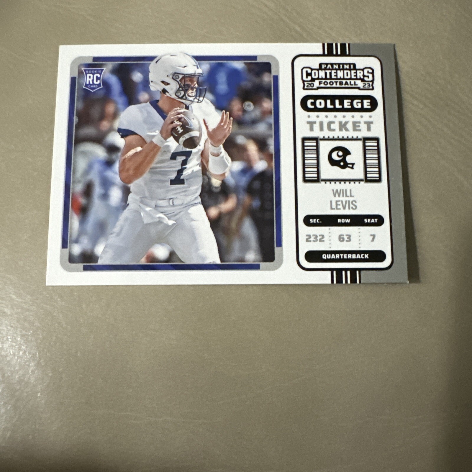2023 Panini Chronicles Contenders Draft Will Levis Rookie #2 College Ticket RC