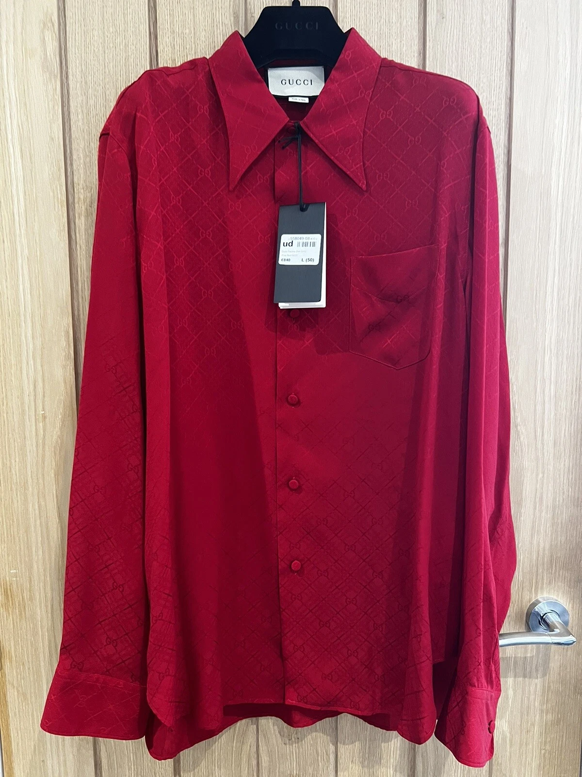 Chemise techno GUCCI rouge feu taille L (50) flambant neuve VÉRITABLE PRIX DE VENTE #N6